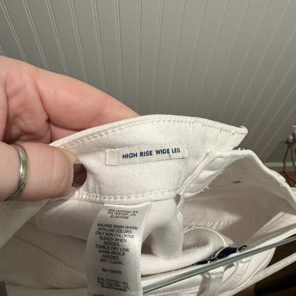 Vineyard Vines White High Rise Wide Leg Jeans Button Fly Size 28 - Picture 6 of 7